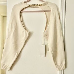 Pixie Market Gold CHAIN LINK KNIT BOLERO